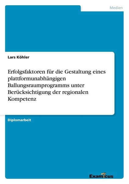 Erfolgsfaktoren für die Gestaltung eines plattformunabhängigen Ballungsraumprogramms unter Berücksichtigung der regionalen Kompetenz, Taschenbuch von