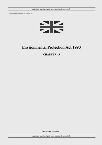Produktbild: Environmental Protection Act 1990 (c. 43)
