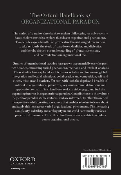 Produktbild: The Oxford Handbook of Organizational Paradox