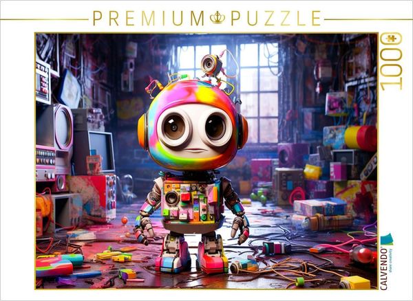 CALVENDO Puzzle Ein Motiv aus dem Kalender Die Welt der kleinen Robots | 1000 Teile Lege-Größe 64x48cm Foto-Puzzle für glückliche Stunden