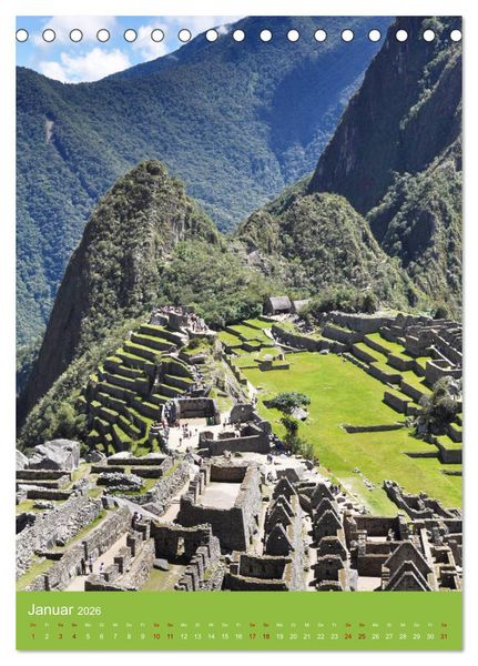 Produktbild: Erlebe mit mir Machu Picchu (Tischkalender 2026 DIN A5 hoch), CALVENDO Monatskalender