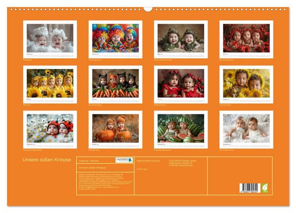 Produktbild: Unsere s&uuml;&szlig;en Knirpse (Wandkalender 2026 DIN A2 quer), CALVENDO Monatskalender