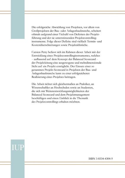 Produktbild: Integrierte Planung, Steuerung und Kontrolle von Gro&szlig;projekten