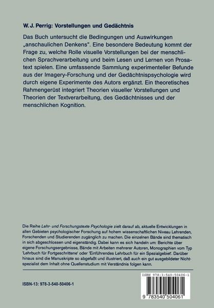 Produktbild: Vorstellungen und Ged&auml;chtnis