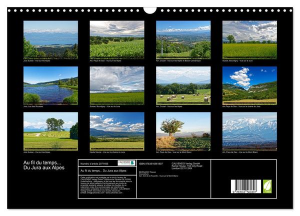 Produktbild: Au fil du temps... Du Jura aux Alpes (Calendrier mural 2026 DIN A3 vertical), CALVENDO calendrier mensuel