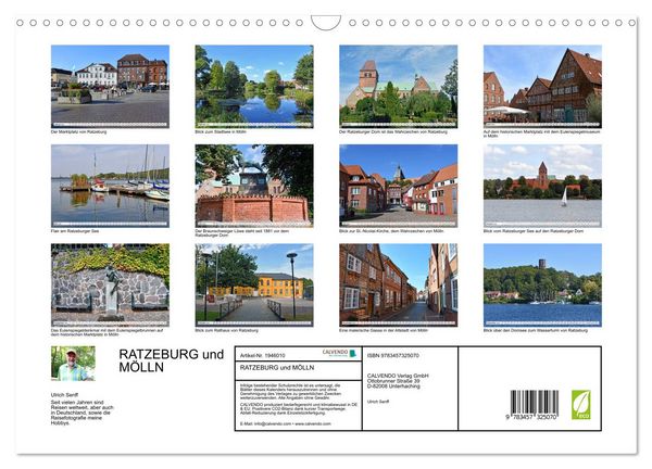 Produktbild: RATZEBURG und M&Ouml;LLN (Wandkalender 2026 DIN A3 quer), CALVENDO Monatskalender