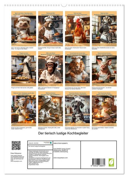 Produktbild: Der tierisch lustige Kochbegleiter (hochwertiger Premium Wandkalender 2026 DIN A2 hoch), Kunstdruck in Hochglanz