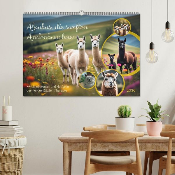 Produktbild: Alpakas, die sanften Andenbewohner (Wandkalender 2026 DIN A2 quer), CALVENDO Monatskalender