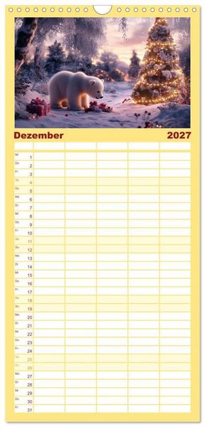 Produktbild: Familienplaner 2027 - Kleiner Eisb&auml;r und die gro&szlig;e Welt mit 5 Spalten (Wandkalender, 21 x 45 cm) CALVENDO