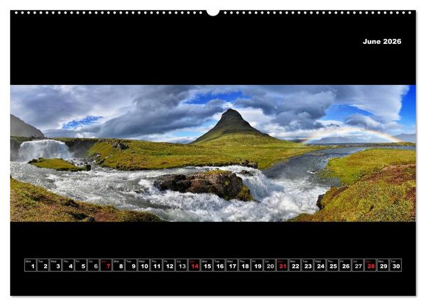 Produktbild: Iceland - Panoramic photographies (High Quality Premium Wall Calendar 2026 DIN A2 landscape),CALVENDO 12 Month Wall Calendar