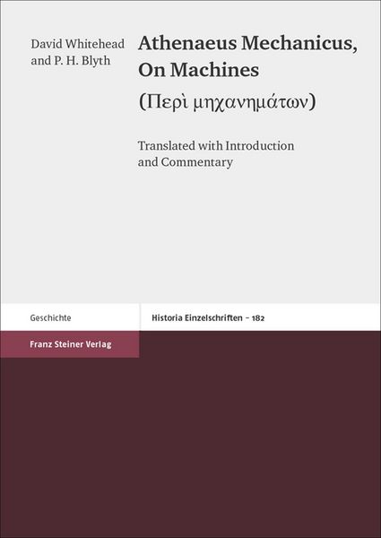 Produktbild: Athenaeus Mechanicus: On Machines (Peri mechanematon)