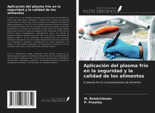 Produktbild: Aplicaci&oacute;n del plasma fr&iacute;o en la seguridad y la calidad de los alimentos