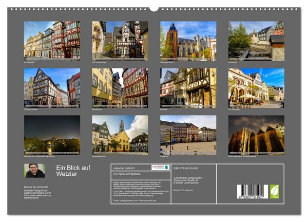 Produktbild: Ein Blick auf Wetzlar (hochwertiger Premium Wandkalender 2026 DIN A2 quer), Kunstdruck in Hochglanz