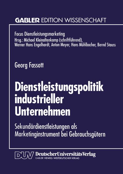 Produktbild: Dienstleistungspolitik industrieller Unternehmen