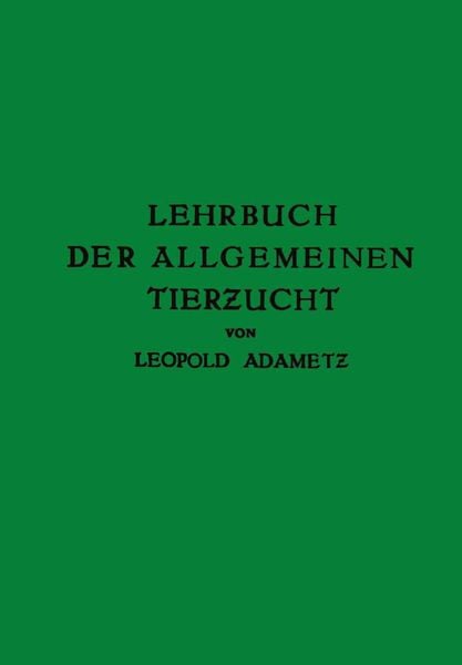 Produktbild: Lehrbuch der Allgemeinen Tierzucht