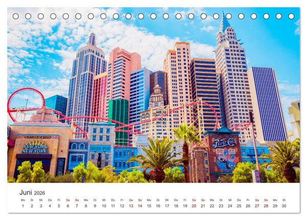 Produktbild: Las Vegas - Die Hauptstadt der Unterhaltung. (Tischkalender 2026 DIN A5 quer), CALVENDO Monatskalender