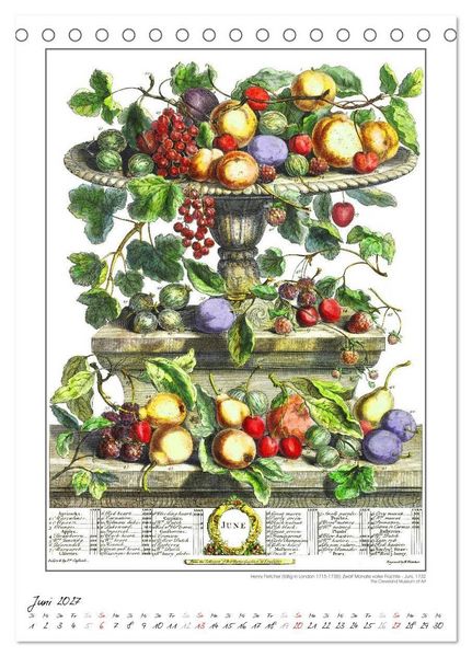 Produktbild: Henry Fletcher. Blumen und Fr&uuml;chte - Kunstkalender (Tischkalender 2027 DIN A5 hoch), CALVENDO Monatskalender