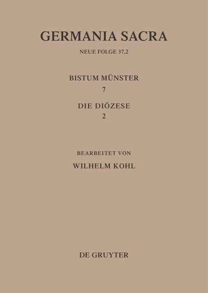 Produktbild: Die Bist&uuml;mer der Kirchenprovinz K&ouml;ln. Das Bistum M&uuml;nster 7,2: Die Di&ouml;zese