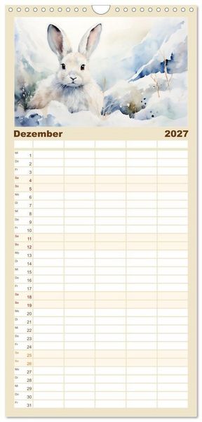 Produktbild: Familienplaner 2027 - Die Magie der Bergwelt mit 5 Spalten (Wandkalender, 21 x 45 cm) CALVENDO