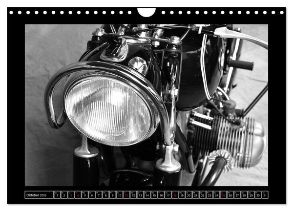 Produktbild: BMW R69S in schwarzweiss (Wandkalender 2026 DIN A4 quer), CALVENDO Monatskalender