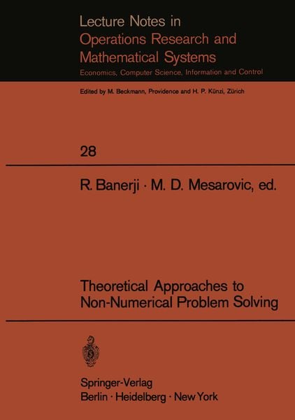 Produktbild: Theoretical Approaches to Non-Numerical Problem Solving