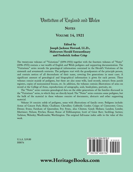 Produktbild: Visitation of England and Wales Notes, Volume 14, 1921