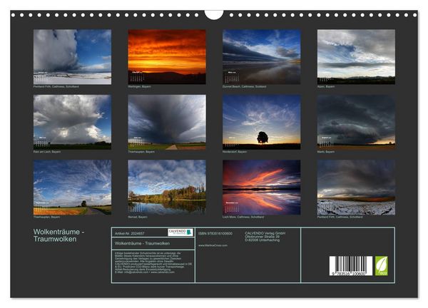 Produktbild: Wolkentr&auml;ume - Traumwolken (Wandkalender 2026 DIN A3 quer), CALVENDO Monatskalender