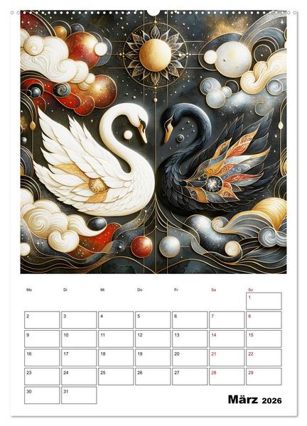 Produktbild: Tierische Mondlichtmagie (Wandkalender 2026 DIN A2 hoch), CALVENDO Monatskalender