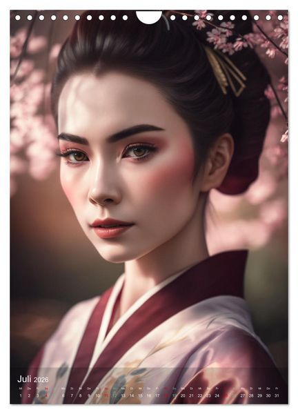 Produktbild: Wundersch&ouml;ne Portraits Japanischer Geishas (Wandkalender 2026 DIN A4 hoch), CALVENDO Monatskalender