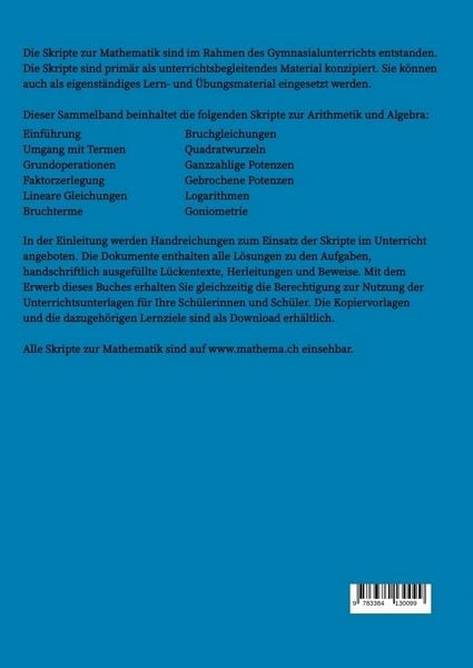 Produktbild: Skripte zur Mathematik - Arithmetik & Algebra