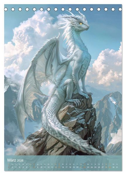 Produktbild: Drachen - Im Fantasieland gesichtet (Tischkalender 2026 DIN A5 hoch), CALVENDO Monatskalender
