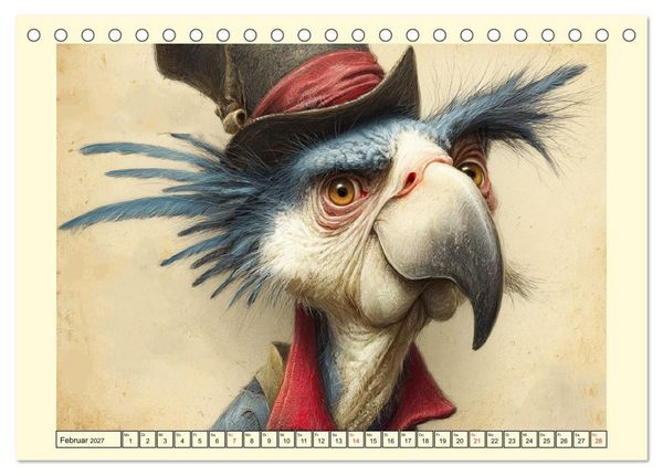 Produktbild: Schr&auml;ge V&ouml;gel. Skurrile Portraits mit Charakter und Charme (Tischkalender 2027 DIN A5 quer), CALVENDO Monatskalender