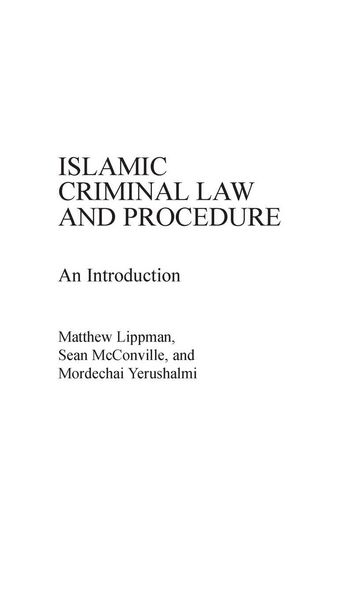 Produktbild: Islamic Criminal Law and Procedure