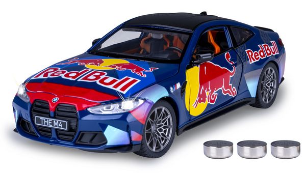 Produktbild: BMW M4 Diecast 1:24 blau inkl. Knopfzellen