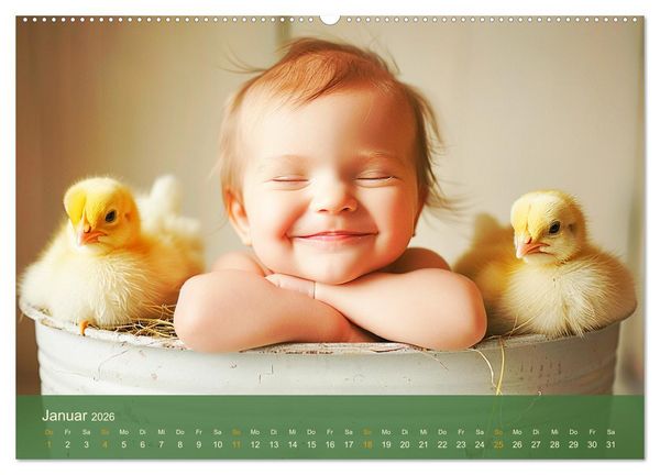 Produktbild: Zauberhafte Babys. S&uuml;&szlig;e Momente mit niedlichen Tieren (hochwertiger Premium Wandkalender 2026 DIN A2 quer), Kunstdruck in Hochglanz