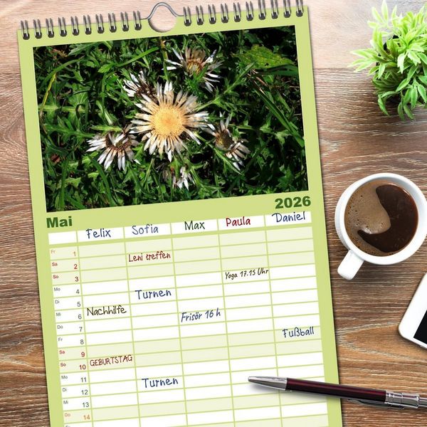 Produktbild: Familienplaner 2026 - Mangfallgebirge mit 5 Spalten (Wandkalender, 21 x 45 cm) CALVENDO