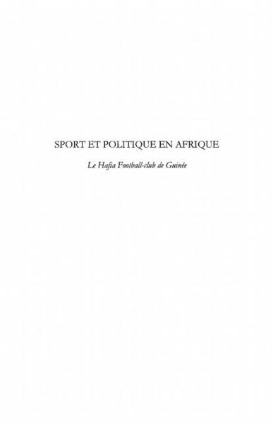 Produktbild: Sport et politique en afrique - le hafia football-club de gu