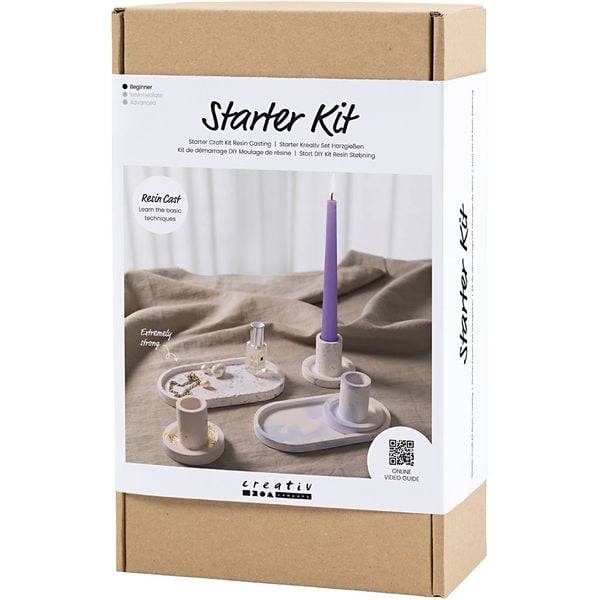 Produktbild: Creativ Company DIY Sets Formgie&szlig;en Starter Kreativ Set Harzgie&szlig;en, Blau, , Hellpink, Wei&szlig;, Kerzenhalter und Tabletts, Kreativ Box