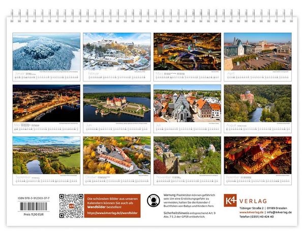Produktbild: Kalender Sachsen von oben kompakt 2027