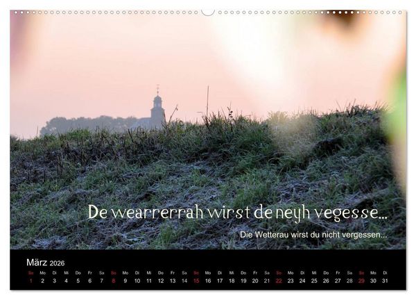 Produktbild: Die Wetterau mit Mundart-Statements (hochwertiger Premium Wandkalender 2026 DIN A2 quer), Kunstdruck in Hochglanz