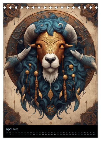 Produktbild: Sternzeichen Nordische Mythology (Tischkalender 2026 DIN A5 hoch), CALVENDO Monatskalender