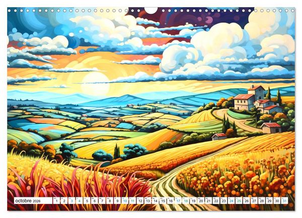 Produktbild: Paysages color&eacute;s (Calendrier mural 2026 DIN A3 vertical), CALVENDO calendrier mensuel