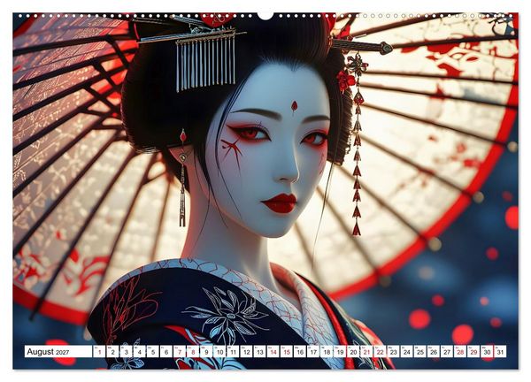 Produktbild: Dunkle Eleganz der Geishas (hochwertiger Premium Wandkalender 2027 DIN A2 quer), Kunstdruck in Hochglanz