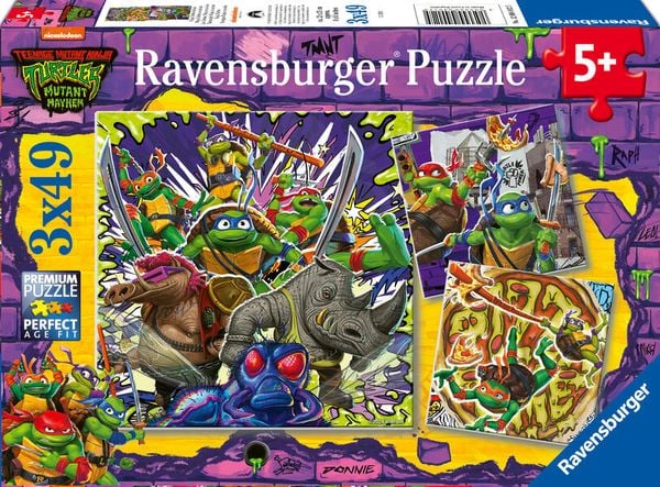 Produktbild: Kinderpuzzle 3x49 Teile - Teenage Mutant Ninja Turtles