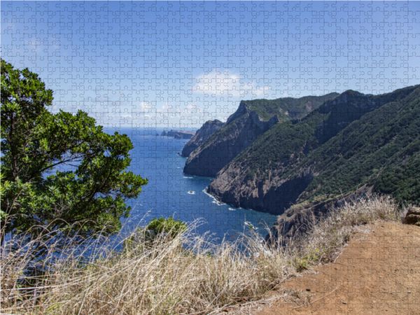 Produktbild: CALVENDO Puzzle Blick vom Steilk&uuml;stenpfad am Boca do Risco auf Madeira | 1000 Teile Lege-Gr&ouml;&szlig;e 64x48cm Foto-Puzzle f&uuml;r gl&uuml;ckliche Stunden