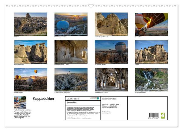 Produktbild: Kappadokien (Wandkalender 2026 DIN A2 quer), CALVENDO Monatskalender