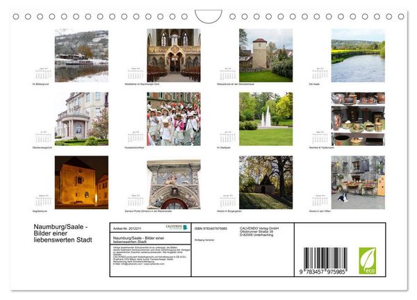 Produktbild: Naumburg/Saale - Bilder einer liebenswerten Stadt (Wandkalender 2026 DIN A4 quer), CALVENDO Monatskalender