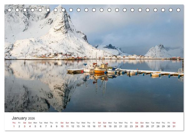 Produktbild: Lofoten Reflections in the water (Desk Calendar 2026 DIN A5 landscape), CALVENDO 12 Month DeskCalendar