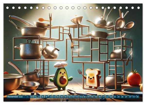Produktbild: Avocado & Toast - K&uuml;chensp&auml;&szlig;e das ganze Jahr (Tischkalender 2026 DIN A5 quer), CALVENDO Monatskalender