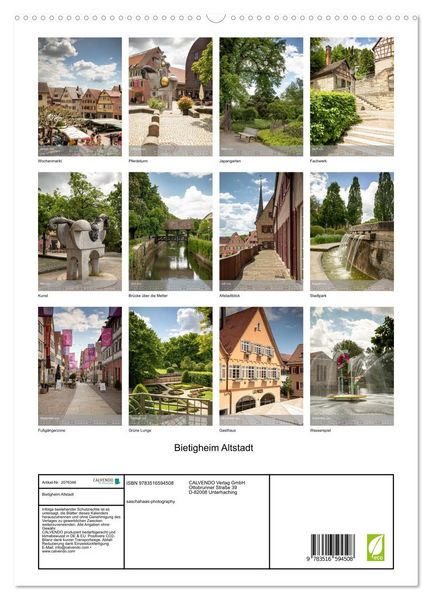 Produktbild: Bietigheim Altstadt (hochwertiger Premium Wandkalender 2026 DIN A2 hoch), Kunstdruck in Hochglanz
